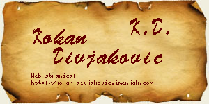 Kokan Divjaković vizit kartica